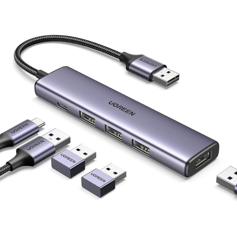 Ugreen 20805 USB 3.0 to 4*USB 3.0 And Type C Port - Gray