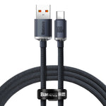 Baseus Crystal Shine Series Cable USB-A to Type-C Fast Charge Data Cable, 100W, 5A, 1.2M, CAAJYY000401 - Black