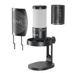 Boya BY-K3 USB RGB Microphone – Studio Sound, Plug & Play, RGB Lighting - Black