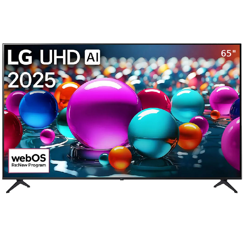 LG Smart TV, 65 inches, 4K UHD resolution, webOS25, AI support, Wi-Fi, built-in receiver, 65UA84006LB - Black