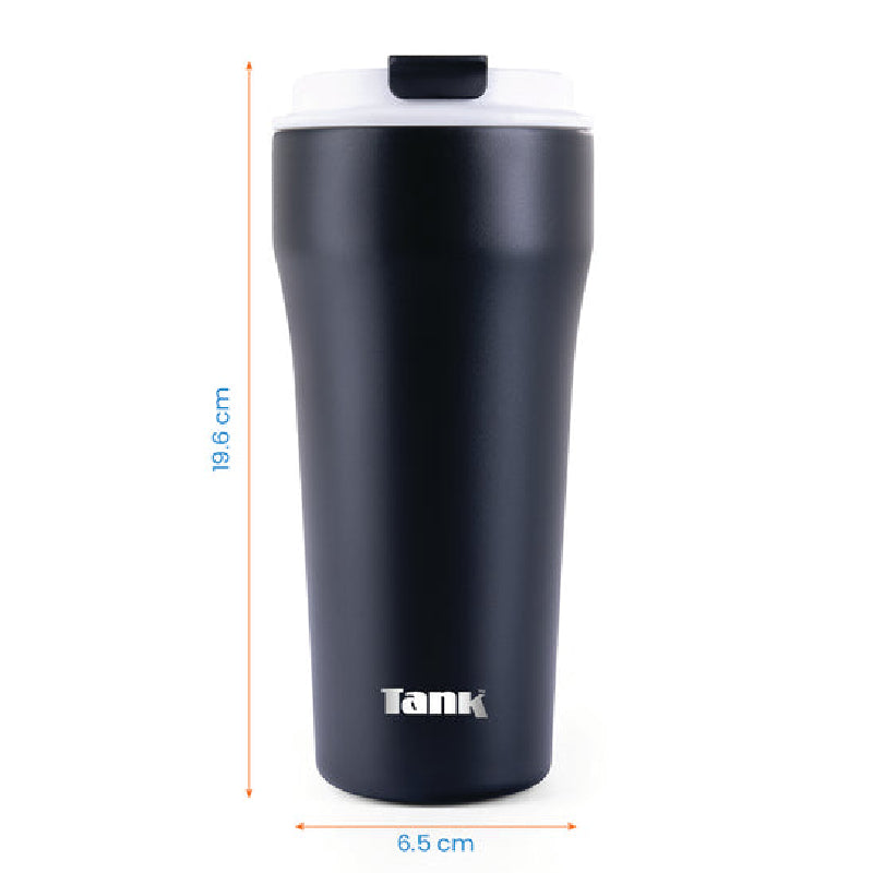 Tank Everyday Mug, 480ml, Stainless Steel, BPA free, insulated, Leakproof - Black