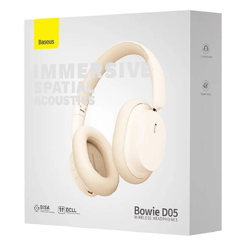 Baseus Bowie D05 Wireless Headphones, Hi-Fi Sound, NGTD020202 - Creamy White