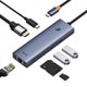 باسيوس Flite Series موزع بـ7 منافذ، بدقة 4K، شحن سريع 100 واط PD، منفذان USB 3.0، منفذ HDMI بدقة 4K@60Hz، ومنفذ شبكة RJ45 بسرعة 1000 ميجابت، وقارئ بطاقات SD/TF، B00052805813-00