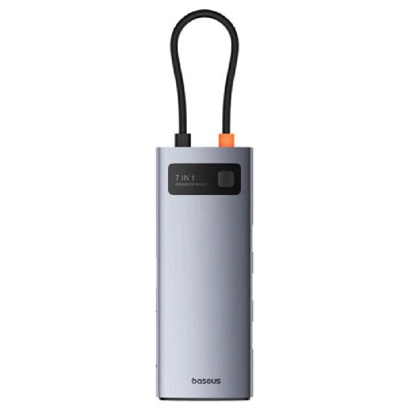 Baseus Metal Gleam Series 7-Ports USB-C Hub, 4K 60Hz Clarity, B00052808811-00 -Space Gray