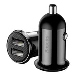 Baseus Grain Pro Car Charger, 30W, Dual USB 4.8A, CCALL-P01 - Black