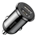 Baseus Grain Pro Car Charger, 30W, Dual USB 4.8A, CCALL-P01 - Black