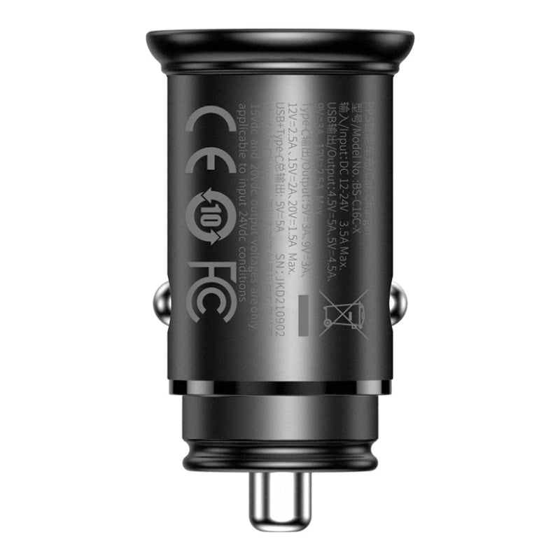 Baseus Metal Car Charger, 30W, CCALL-BS01 - Black