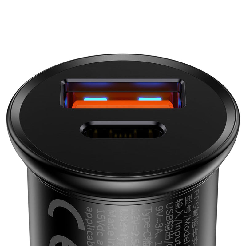 Baseus Metal Car Charger, 30W, CCALL-BS01 - Black