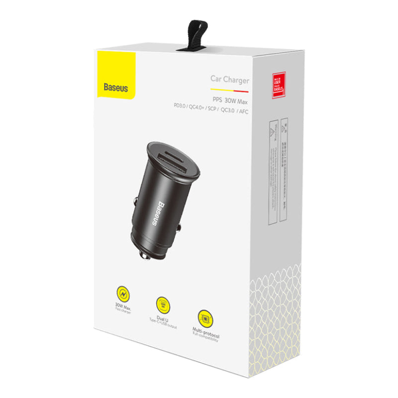 Baseus Metal Car Charger, 30W, CCALL-BS01 - Black