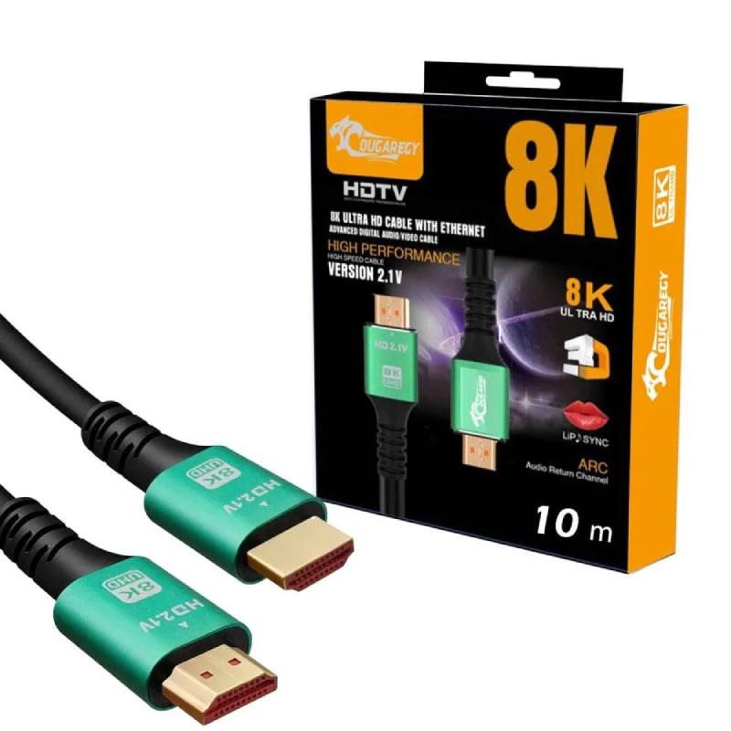 Cougar-EGY HDMI Cable With Ethernet, 10M, 8K Ultra HD - Black