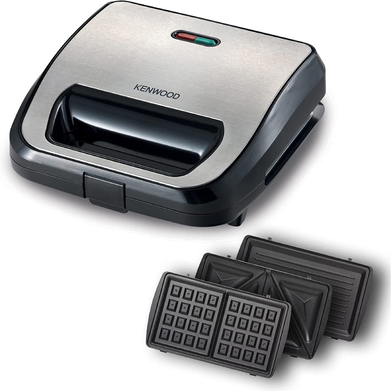 Kenwood Sandwich and Waffle Maker, 3 Slices, 750 Watt, SMM02 - Silver