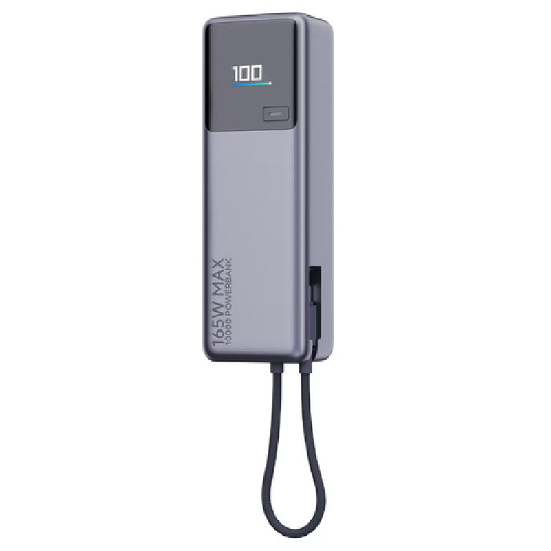 Xiaomi Boost Pro Power Bank 10000mAh, 165W, Integrated Cable - Gray