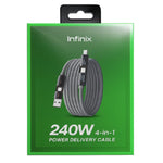 Infinix XDX15 Fast 4-in-1 Cable, 240W - Gray