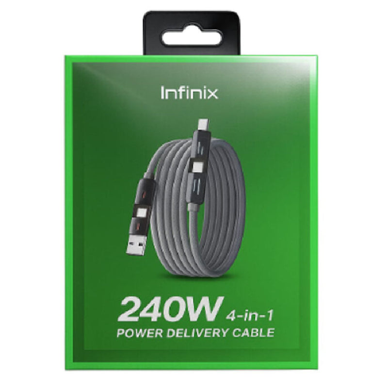 Infinix XDX15 Fast 4-in-1 Cable, 240W - Gray
