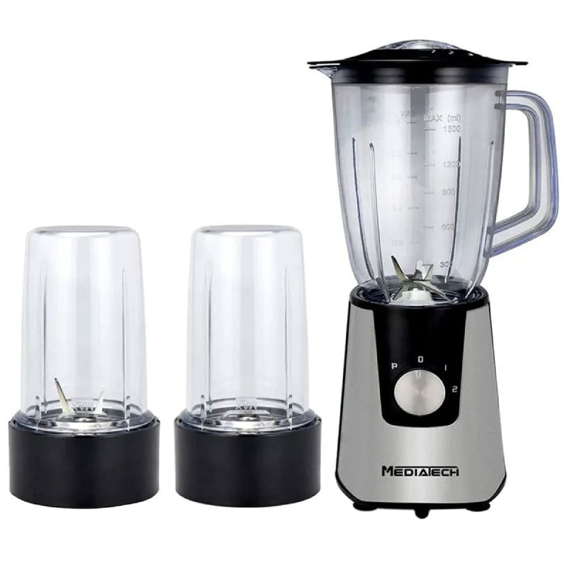 Media Tech Electric Blender, 600W, 1.5L, Mill, Juice Cup, MT-B18 - Silver