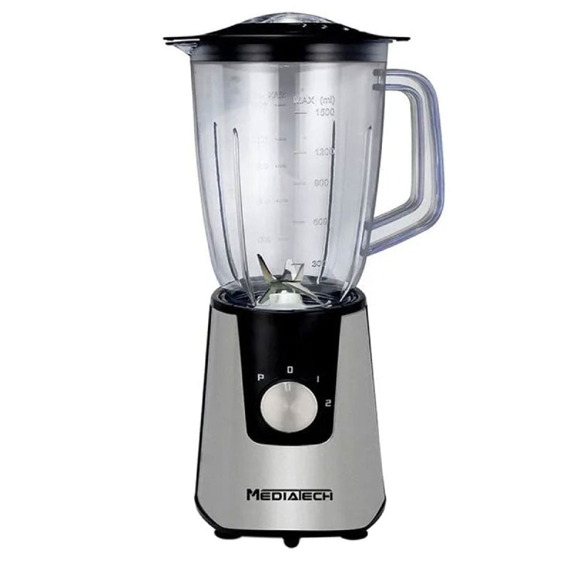 Media Tech Electric Blender, 600W, 1.5L, Mill, Juice Cup, MT-B18 - Silver