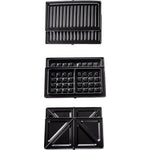 Media Tech Sandwich and Waffle Maker, 3 slices, 750 Watt, MT-SM207 - Black