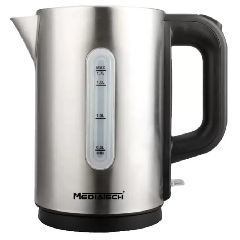 MediaTech Stainless Electric Water Kettle, 1.7 Liter, 2200 Watt, MT-KS400 - Silver