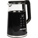 MediaTech Pyrex Digital Kettle, 1.7 Liter, 2200 Watts, With Temperature Selection Display, MT-KDP005 - Black