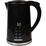 MediaTech Stainless Steel Digital Kettle, 1.7 Liter, 2200 Watts, With Temperature Selection Display, MT-KDP001 - Black