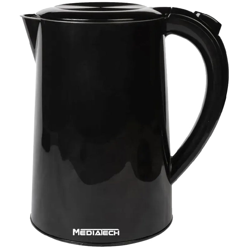 MediaTech Stainless Steel Digital Kettle, 1.7 Liter, 2200 Watts, With Temperature Selection Display, MT-KDP001 - Black