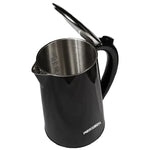 MediaTech Stainless Steel Digital Kettle, 1.7 Liter, 2200 Watts, With Temperature Selection Display, MT-KDP001 - Black
