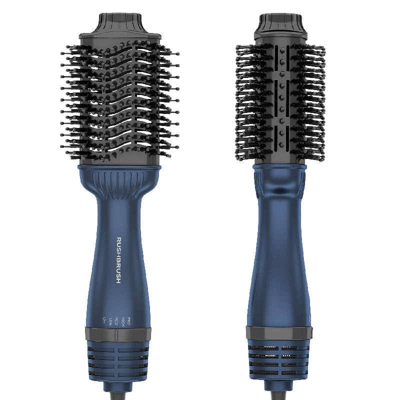 Rush Brush V3 Pro Hair Straightener Brush, 1400 Watt - Navy Blue