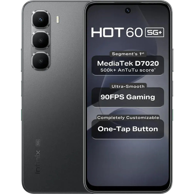 Infinix Hot 60 5G, 6GB Ram, 128GB - Sleek Black