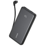 Anker Zolo Power Bank 10000mAh, 22.5W, Built-In USB-C Cable, A110DH11 - Black
