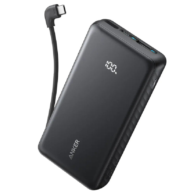 Anker Zolo Power Bank 20000mAh, 22.5W, Huge Power Built-In USB-C Cable, A110EH11 - Black