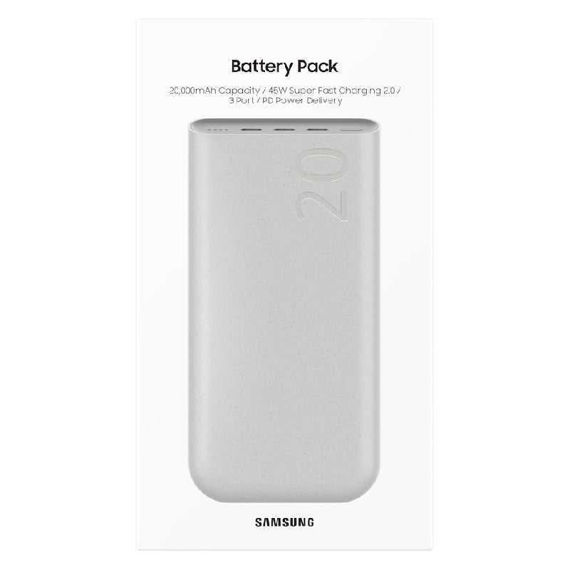 Samsung Power Bank 20000mAh. 45W, PD-C 3 Port, EB-P4520 - Beige