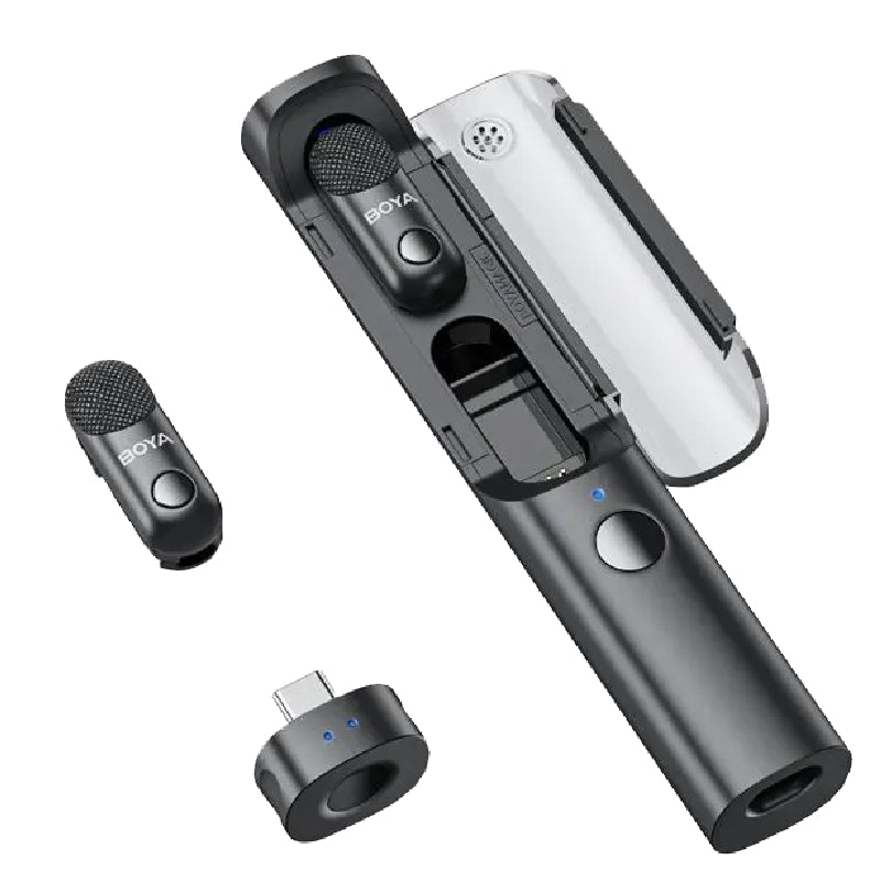 Boya Magic 05 Wireless Microphone, AI Noise Reduction, 2.4GHz Frequency, 100m Range, Versatile - Black
