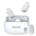 Boya Mini-13 2in1 2.4GHz Dual Channel Wireless Microphone With Noise Cancelling, Lightning and Type-C Receiver - White