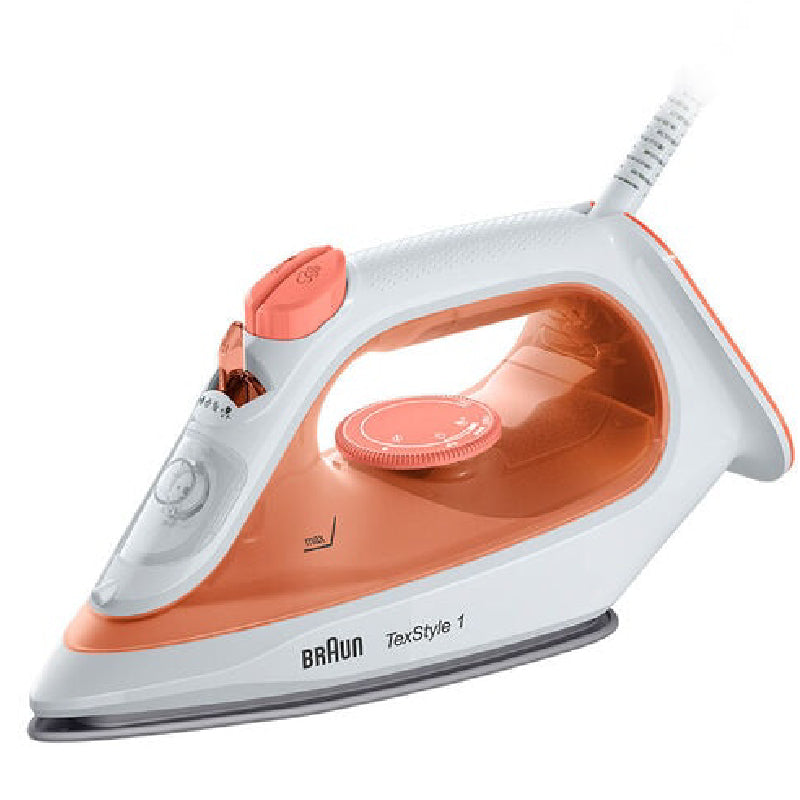 Braun TexStyle 1 Steam Iron, 1900 Watt, 220ml, SI1009OR - Orange & White 