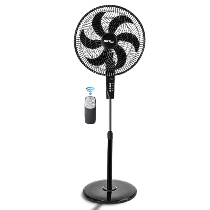 Skyline Jet Stand Fan,18 Inch, 6 Blades, Remote Control, SF18-R - Black