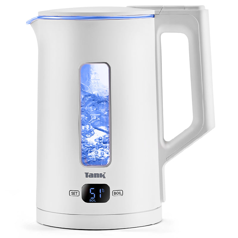 Tank Safe Touch Glass Digital Kettle, 1.5L, 1500 Watts, LED Light, DG-2338-ES - Silver