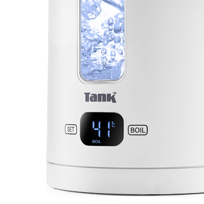 Tank Safe Touch Glass Digital Kettle, 1.5L, 1500 Watts, LED Light, DG-2338-ES - Silver