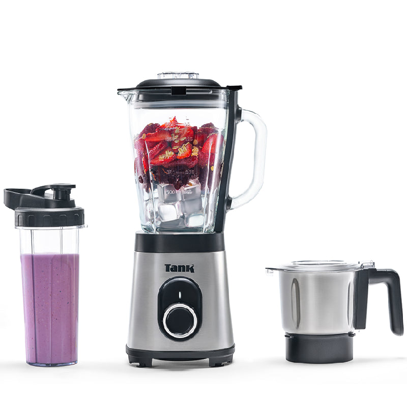Tank Super Electric Blender, 800W, With Stainless Steel Grinder, YB-S62k GR - Silver