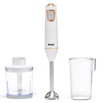 Tank Hand Blender With Chopper, 5 Speed Control + Turbo, 600 Watts, CM-6003-1 - Gold&White