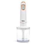 Tank Hand Blender With Chopper, 5 Speed Control + Turbo, 600 Watts, CM-6003-1 - Gold&White