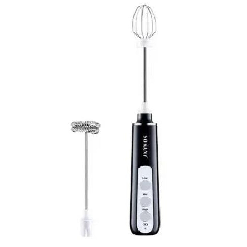 Sokany Rechargeable Coffe Hand Mixer 1200 mAh, Black - SK-02014