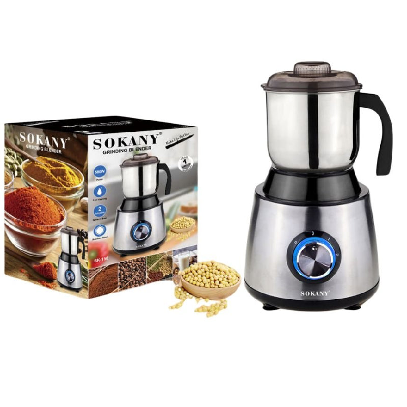 Sokany Coffee Grinder, 500 Watt, SK-156 - Silver