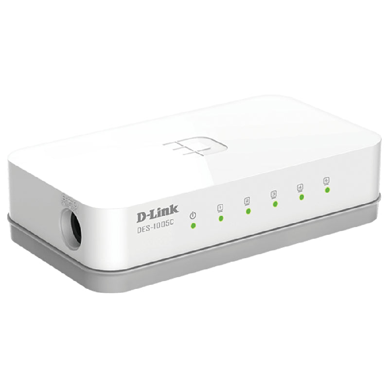 D-Link DES-1005C 5-Port Fast Ethernet Unmanaged Switch - White