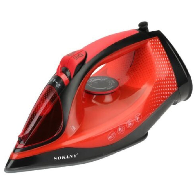 Sokany Steam Iron, 2200 Watt, Ceramic Sole, 320 ml, SK-YD-2096 - Red