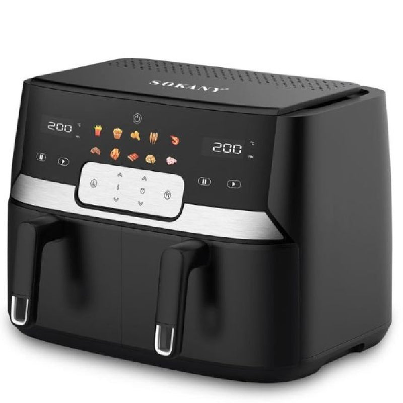 Sokany Digital Air Fryer, 10 Liter, 3400 Watt, Sk-8047 - Black