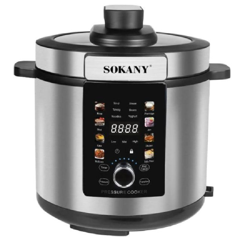 Sokany Pressure Cooker, 1500 Watt, 7 Liters, SK-07043 - Silver
