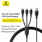 Baseus Cable 3-In-1 3.5A 1.3M