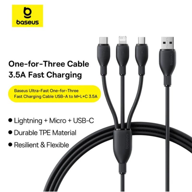 Baseus Cable 3-In-1 3.5A 1.3M
