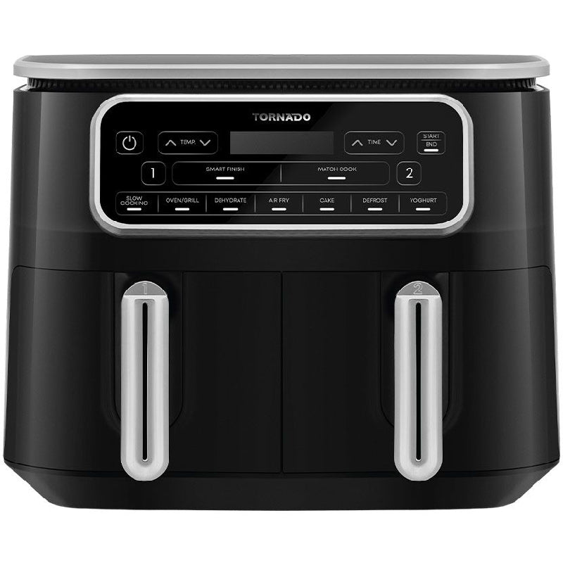 Tornado Air Fryer Dual Cook 2500 Watt 8 Liter Digital Black, THF-2508DU-BS - Black