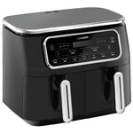 Tornado Air Fryer Dual Cook 2500 Watt 8 Liter Digital Black, THF-2508DU-BS - Black